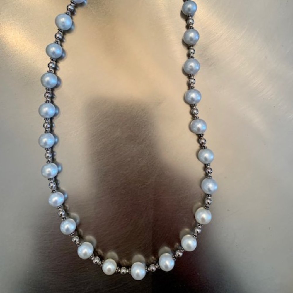 Pearl Necklace with Silver